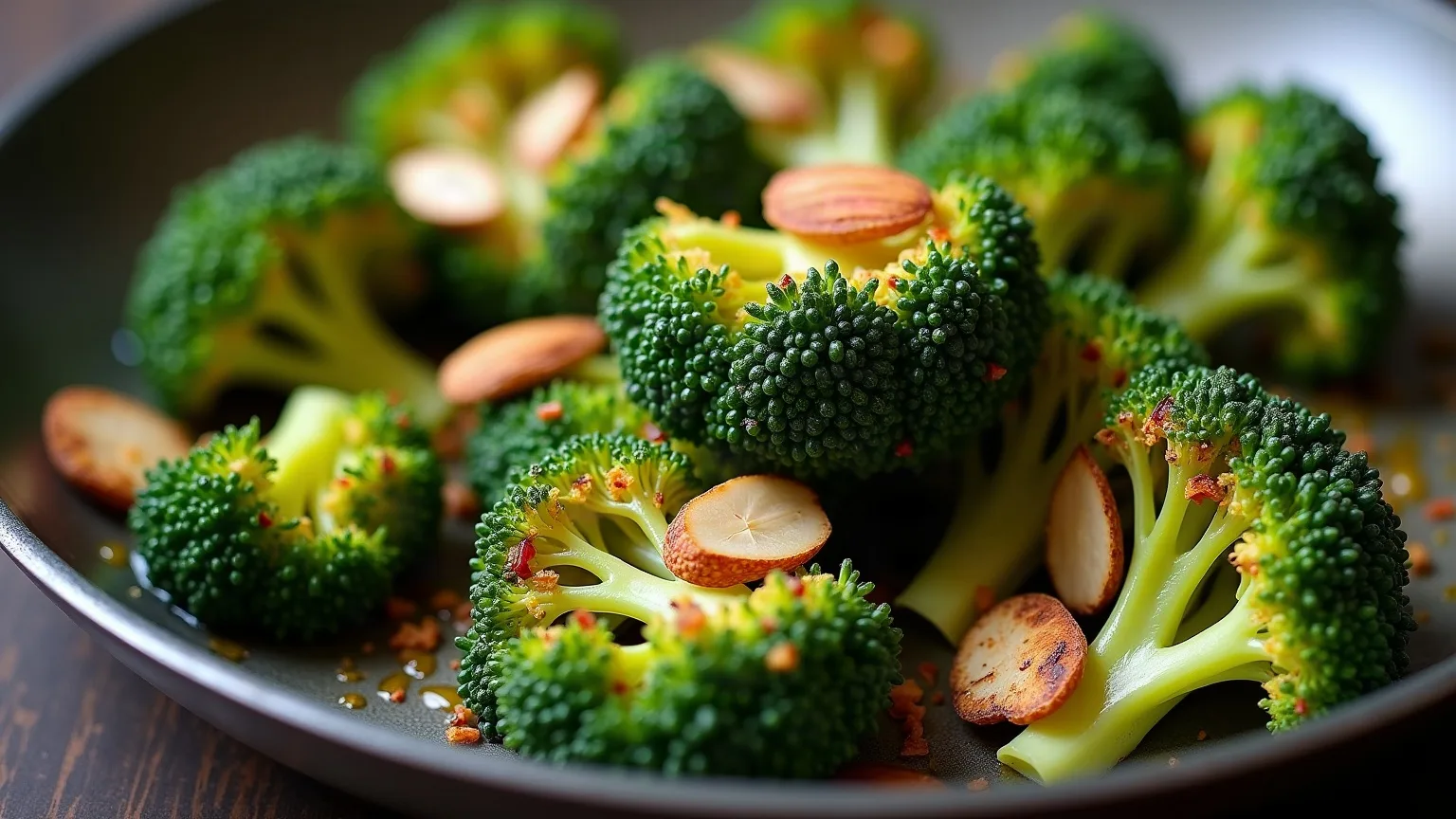 Garlic-sautéed broccoli