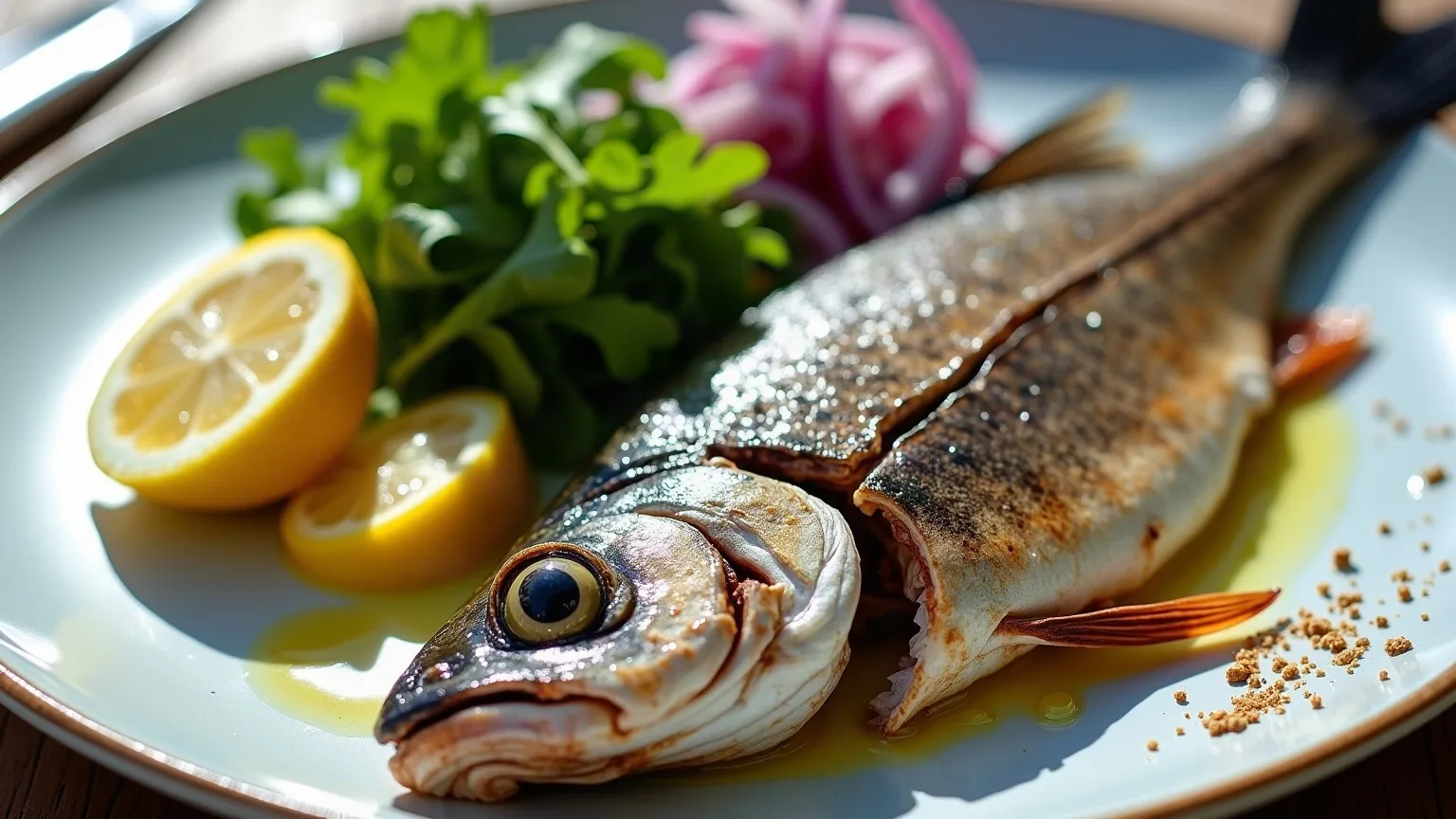 Grilled sea bream