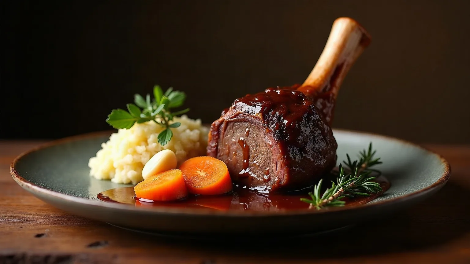 Slow-roast lamb shank