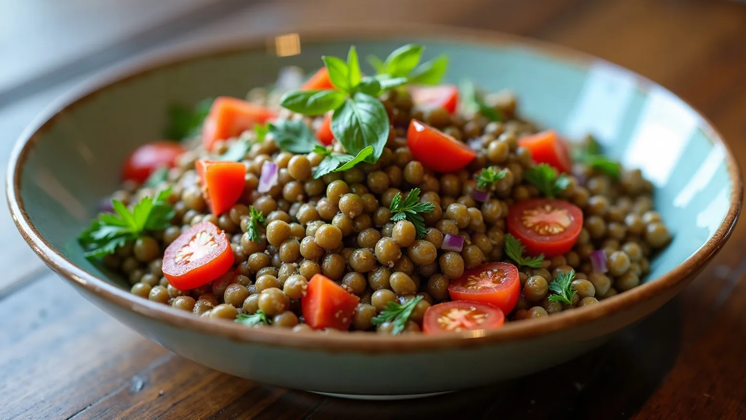 Yeşil mercimek salatası