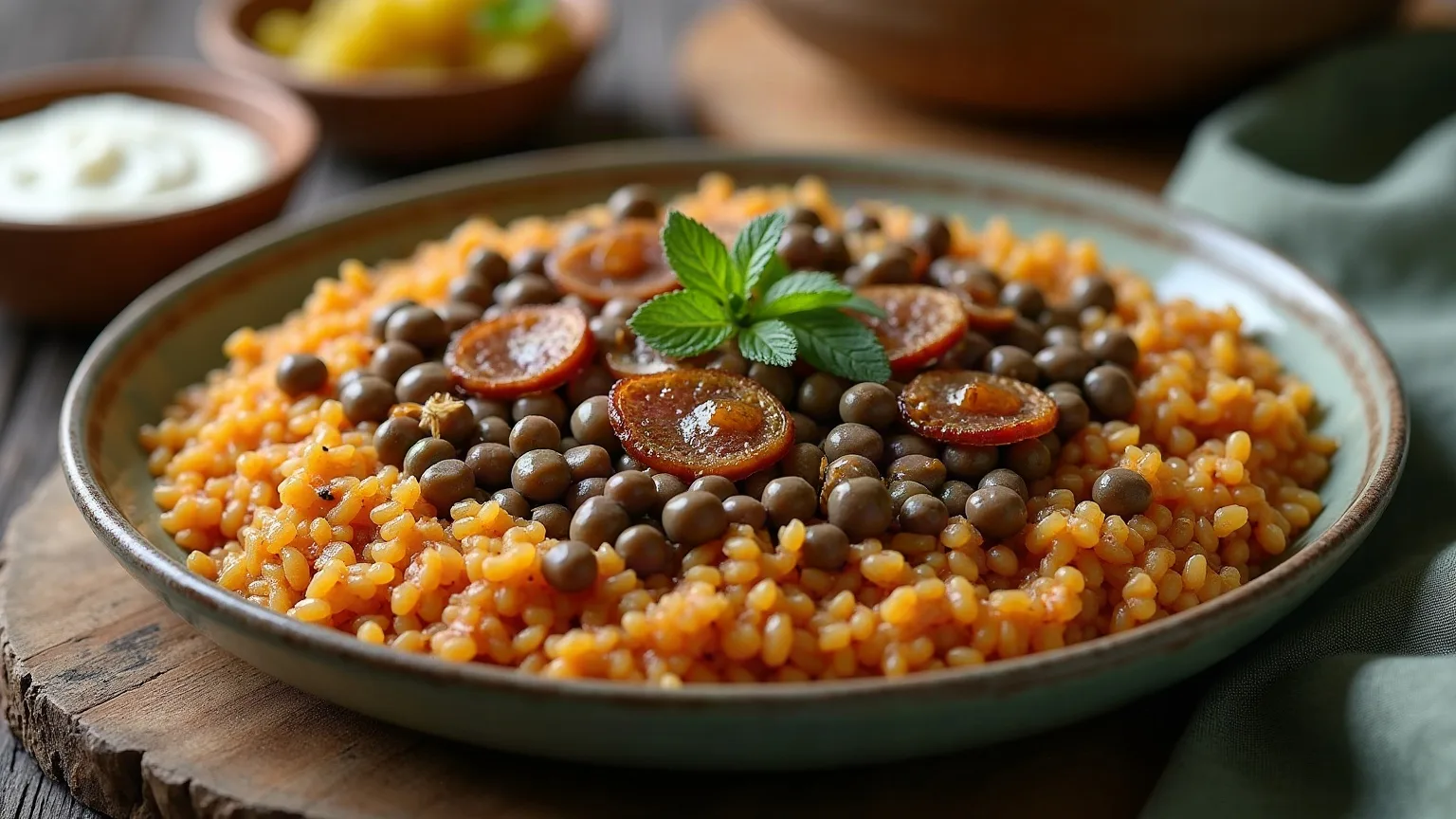 Bulgur pilaf with lentils